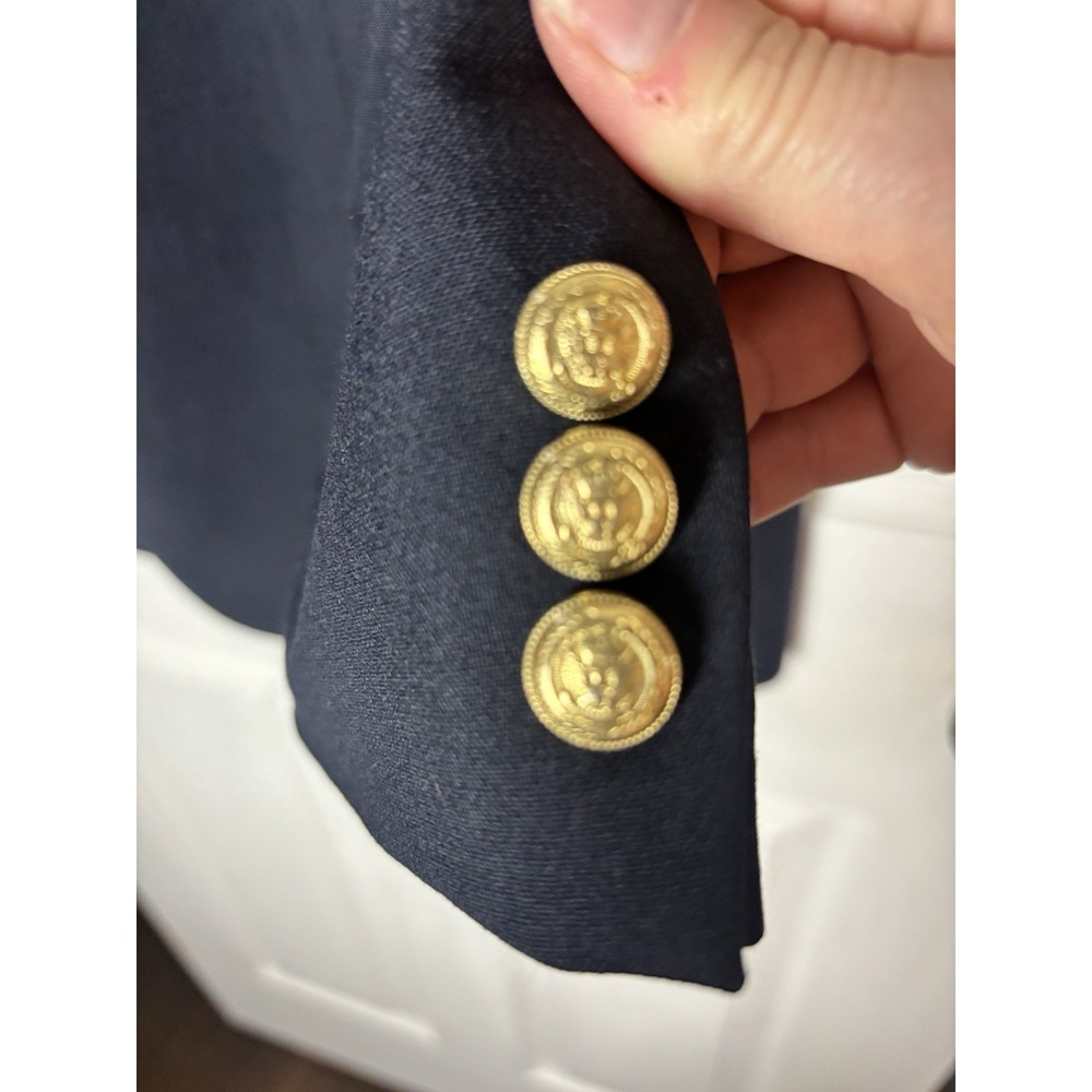 Jos A Bank Mens 40R Navy Blue Wool Gold Button Blazer Sport Coat Classic Preppy - Picture 5 of 14